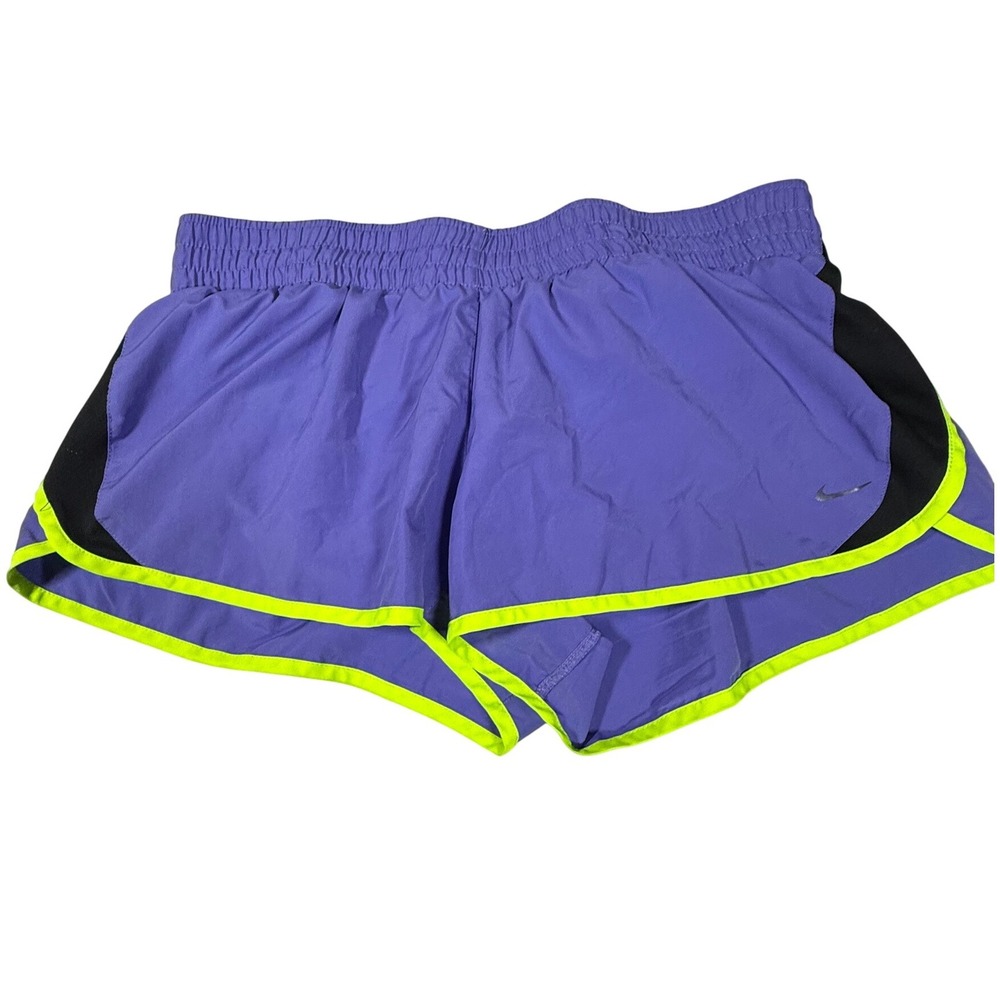 Nike Dri-FIT Running Shorts Womens XL Purple Black Neon 555434-553
